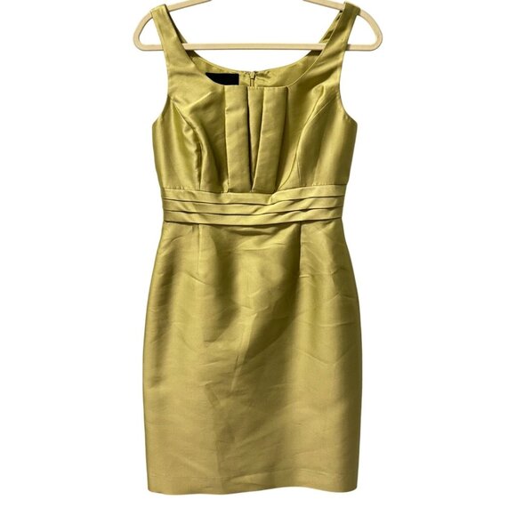 Carlisle Womens Sleeveless Pleated Front  Sheath Dress Lime Green Size 8 - Picture 1 of 12